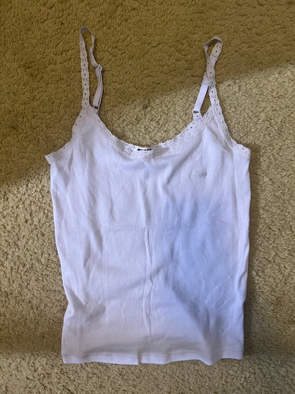 PINK Victoria's Secret Purple Flower Lace-Trim Camisole